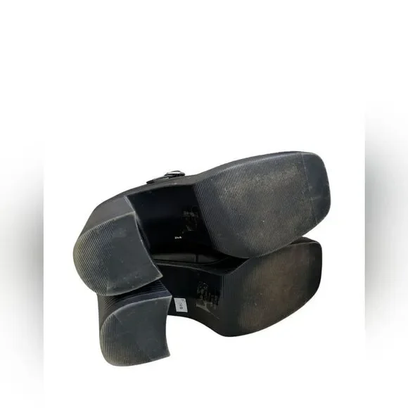 Pop Womens Sinclaire Mary Jane Platform Y2K Block Heel Square Toe Retro Shoes - Picture 5 of 5